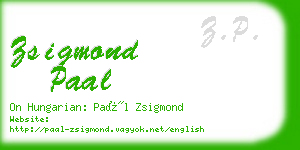 zsigmond paal business card